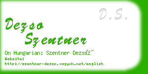 dezso szentner business card